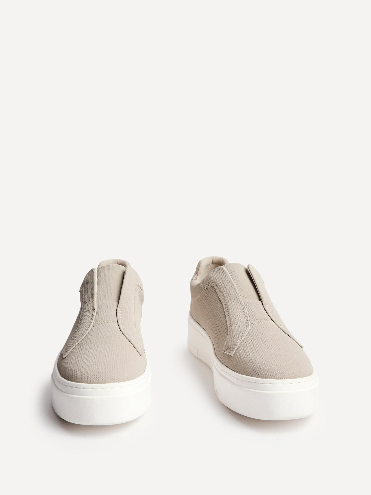 Henley Taupe Textured Platform Trainers