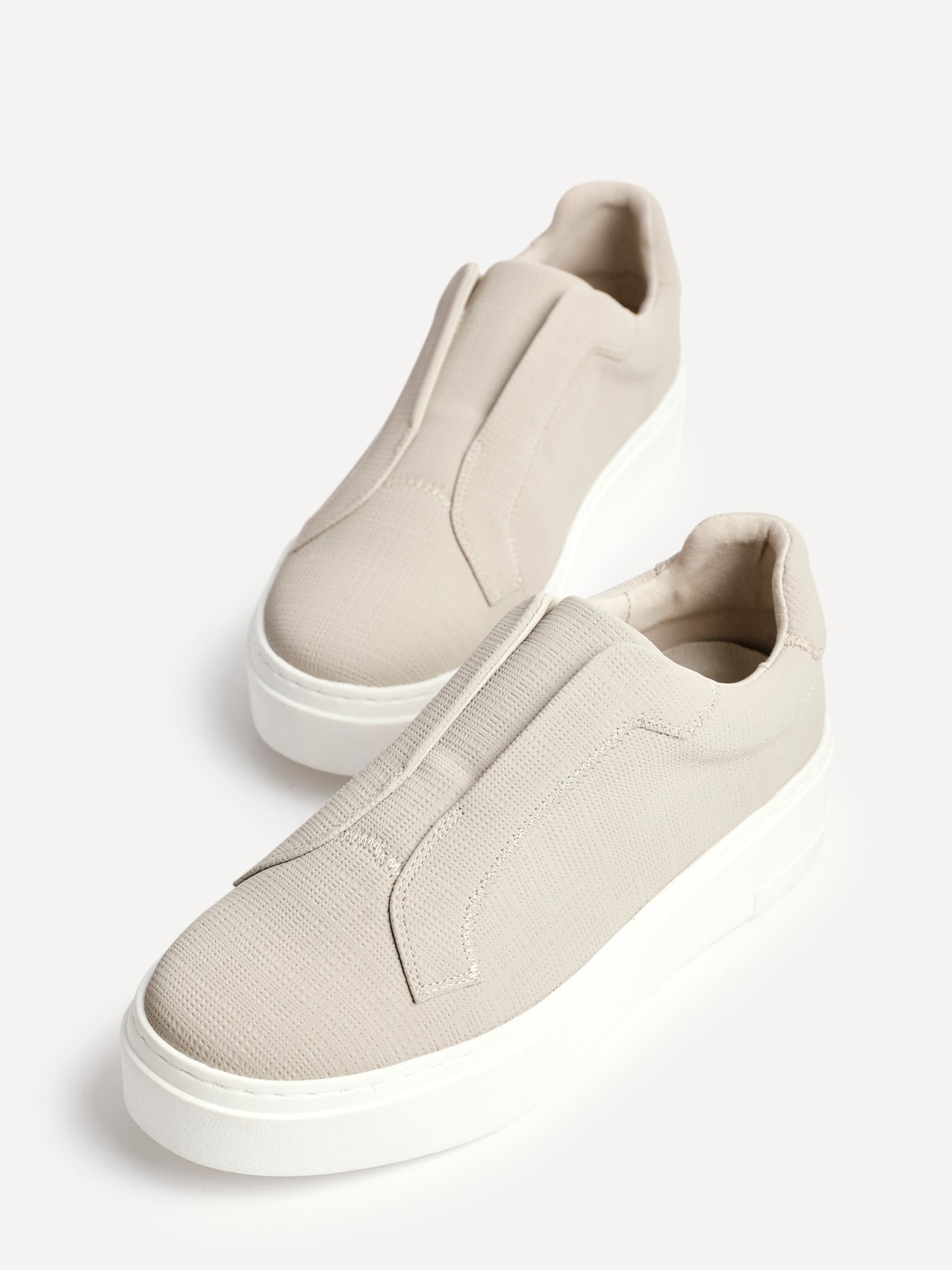 Henley Taupe Textured Platform Trainers