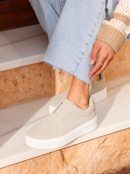 Henley Taupe Textured Platform Trainers