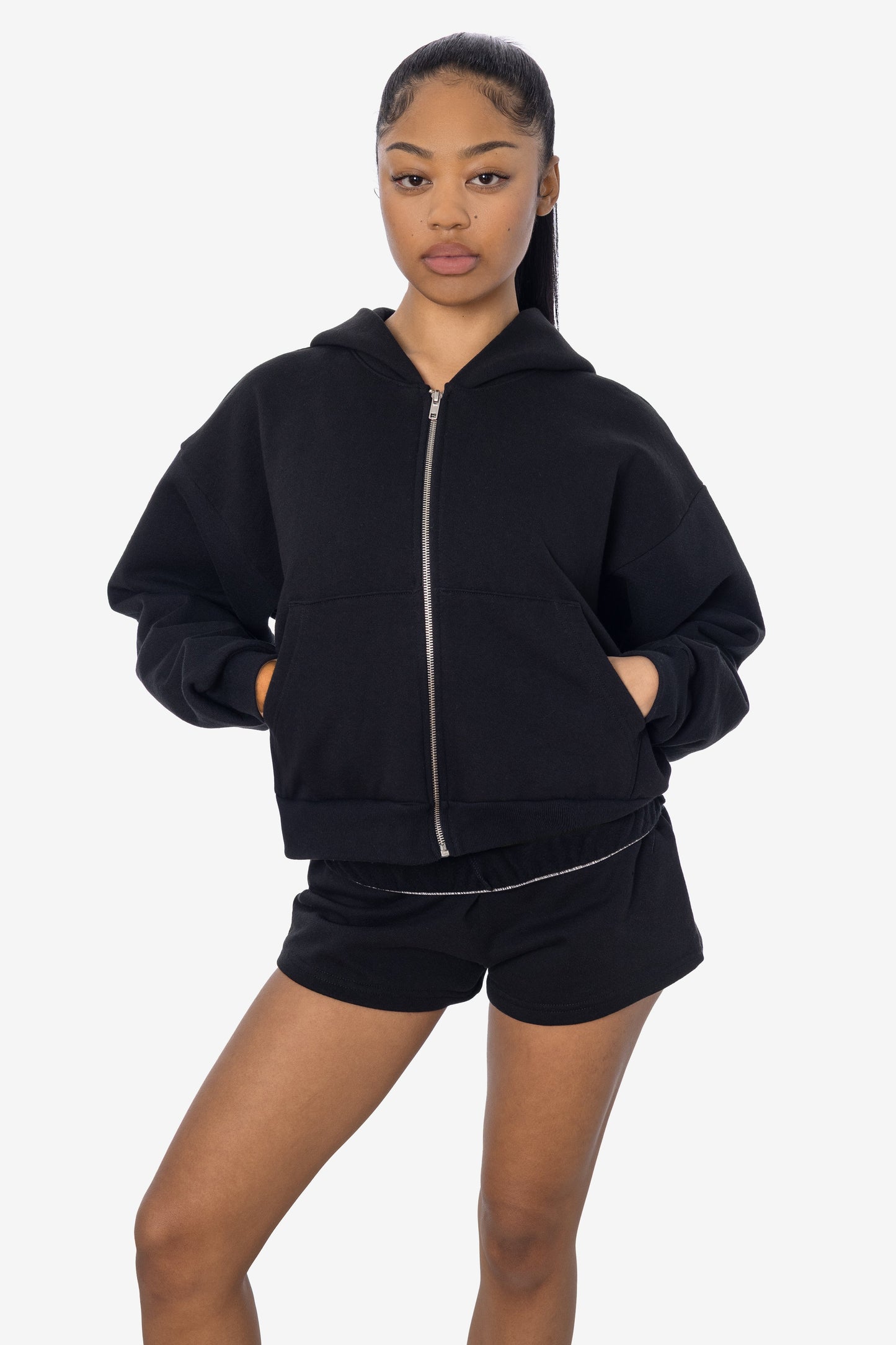 HF16 - Heavy Fleece Cropped Zip-Up Hoodie (Garment Dye)