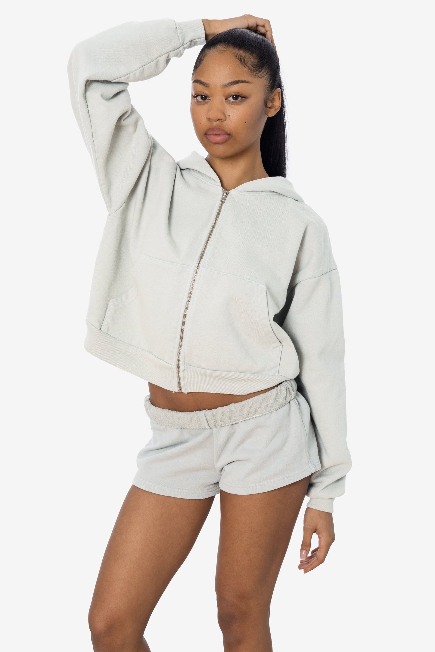 HF16 - Heavy Fleece Cropped Zip-Up Hoodie (Garment Dye)