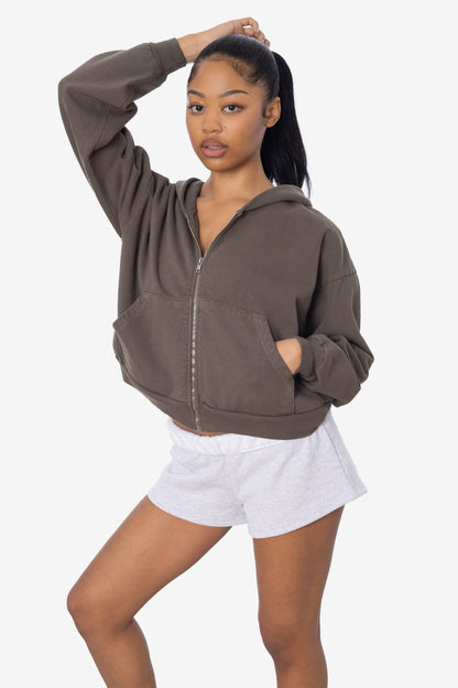 HF16 - Heavy Fleece Cropped Zip-Up Hoodie (Garment Dye)
