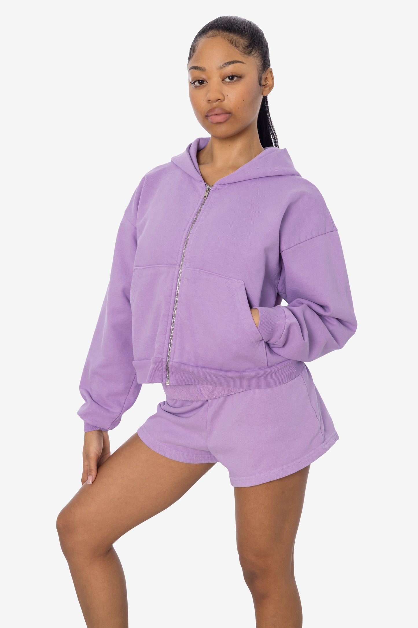 HF16 - Heavy Fleece Cropped Zip-Up Hoodie (Garment Dye)