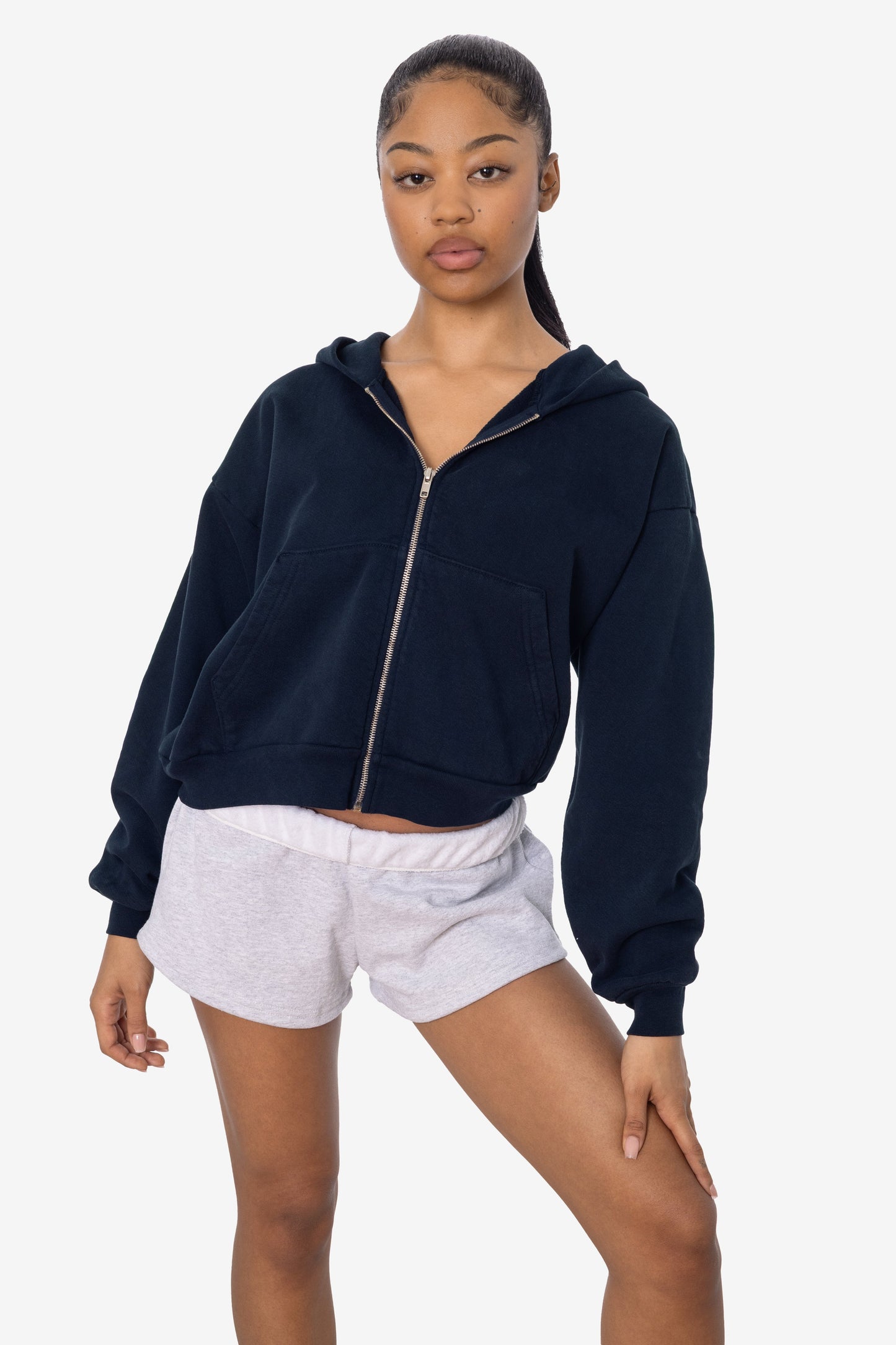 HF16 - Heavy Fleece Cropped Zip-Up Hoodie (Garment Dye)