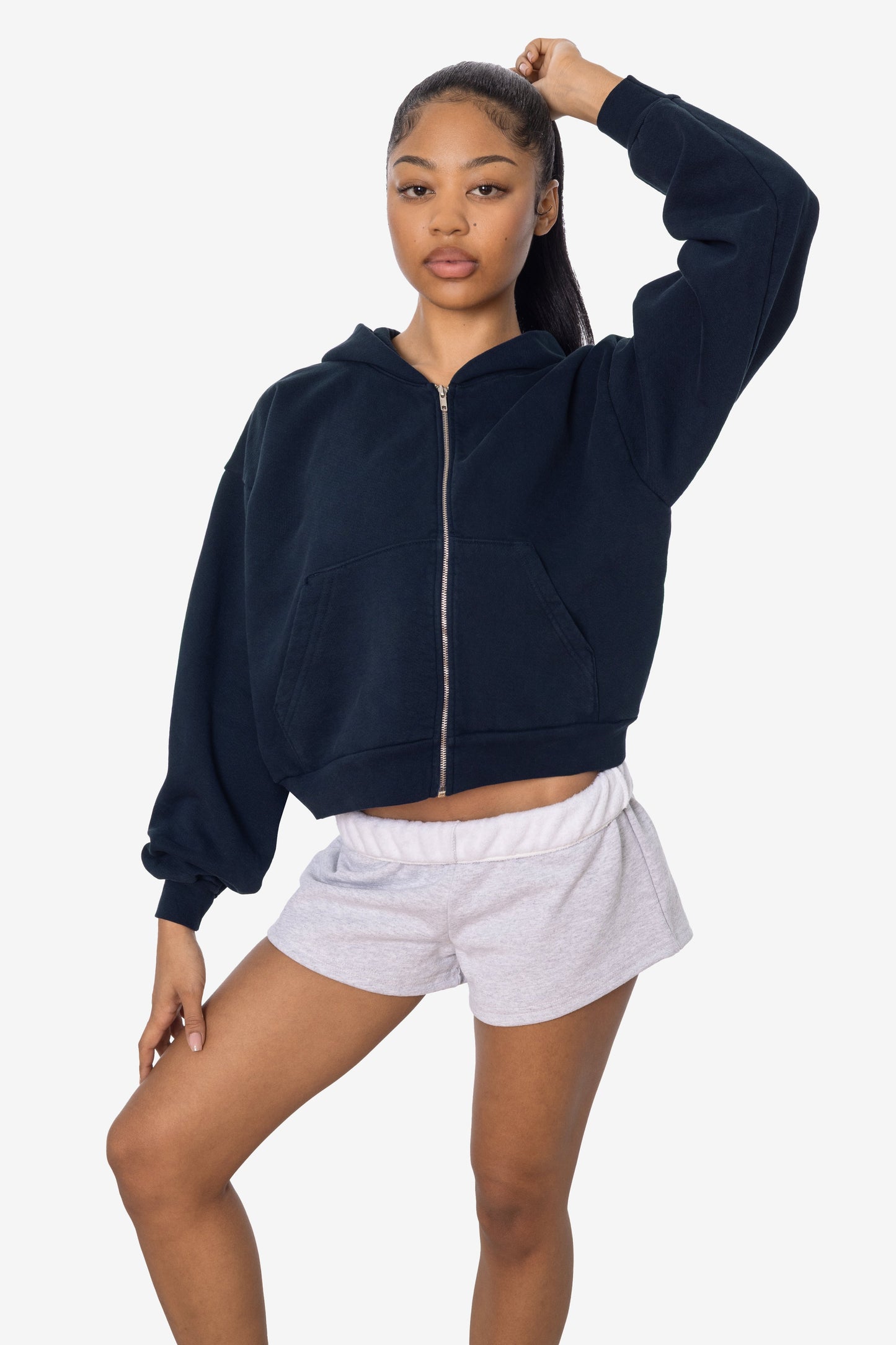 HF16 - Heavy Fleece Cropped Zip-Up Hoodie (Garment Dye)