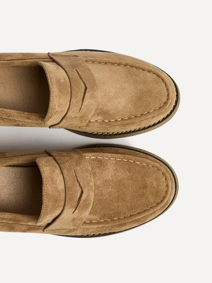 Hilton Beige Faux Suede Penny Loafer