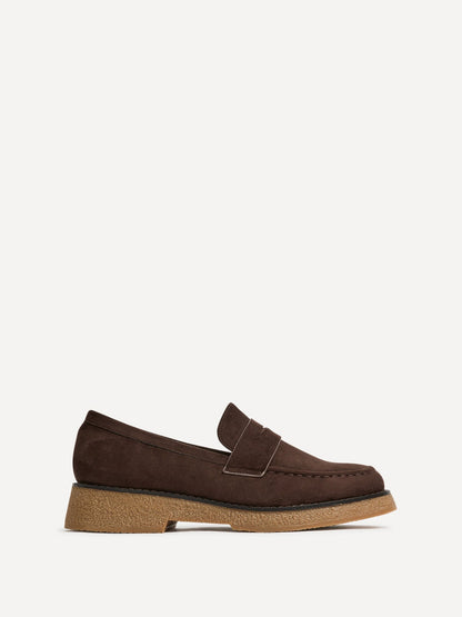 Hilton Brown Faux Suede Penny Loafer