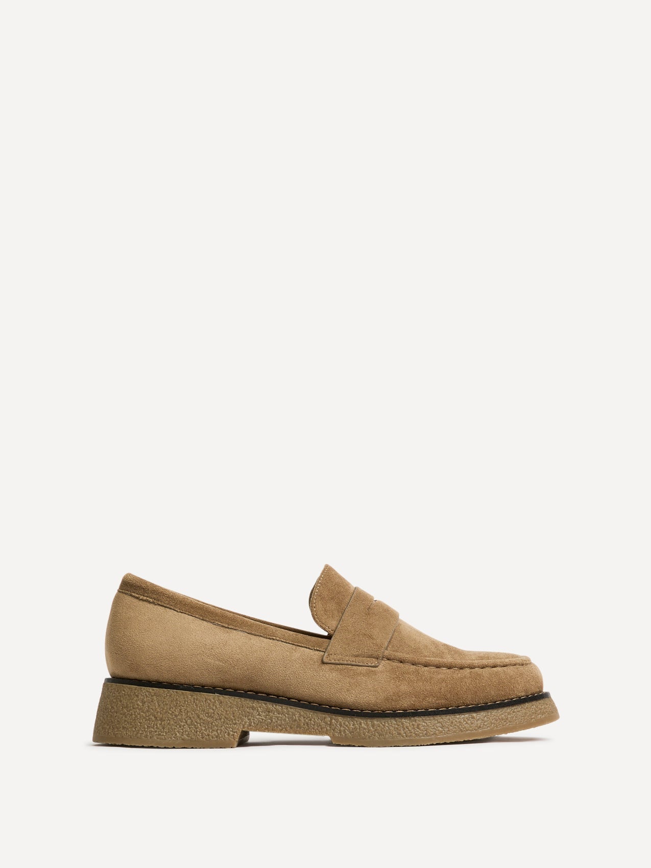 Hilton Beige Faux Suede Penny Loafer