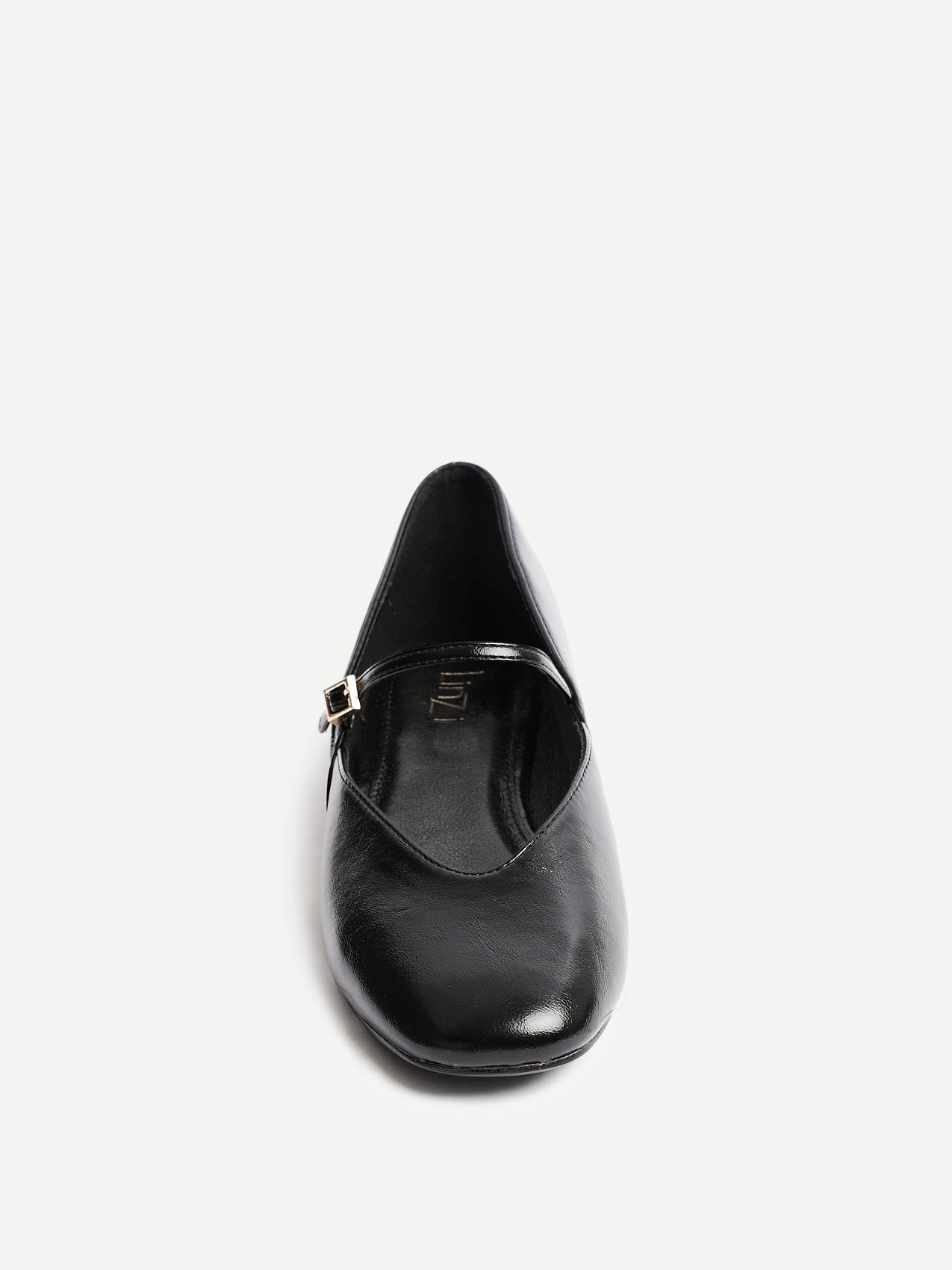 Hush Black Faux Leather Mary Jane Flats