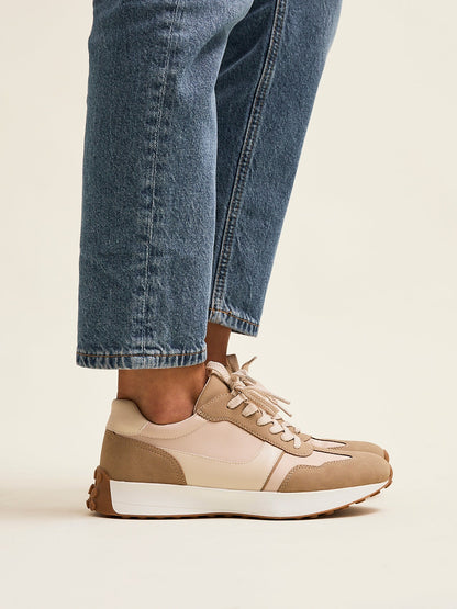 Hustle Beige Suede Trainers