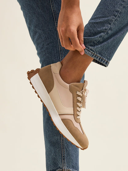 Hustle Beige Suede Trainers