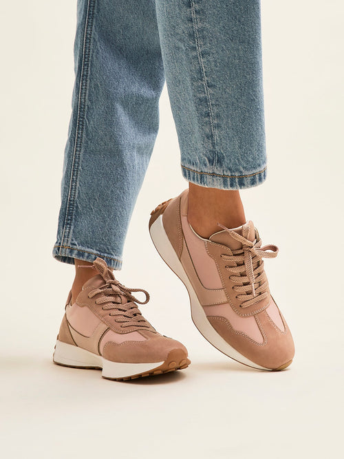 Hustle Dusky Pink Suede Trainers
