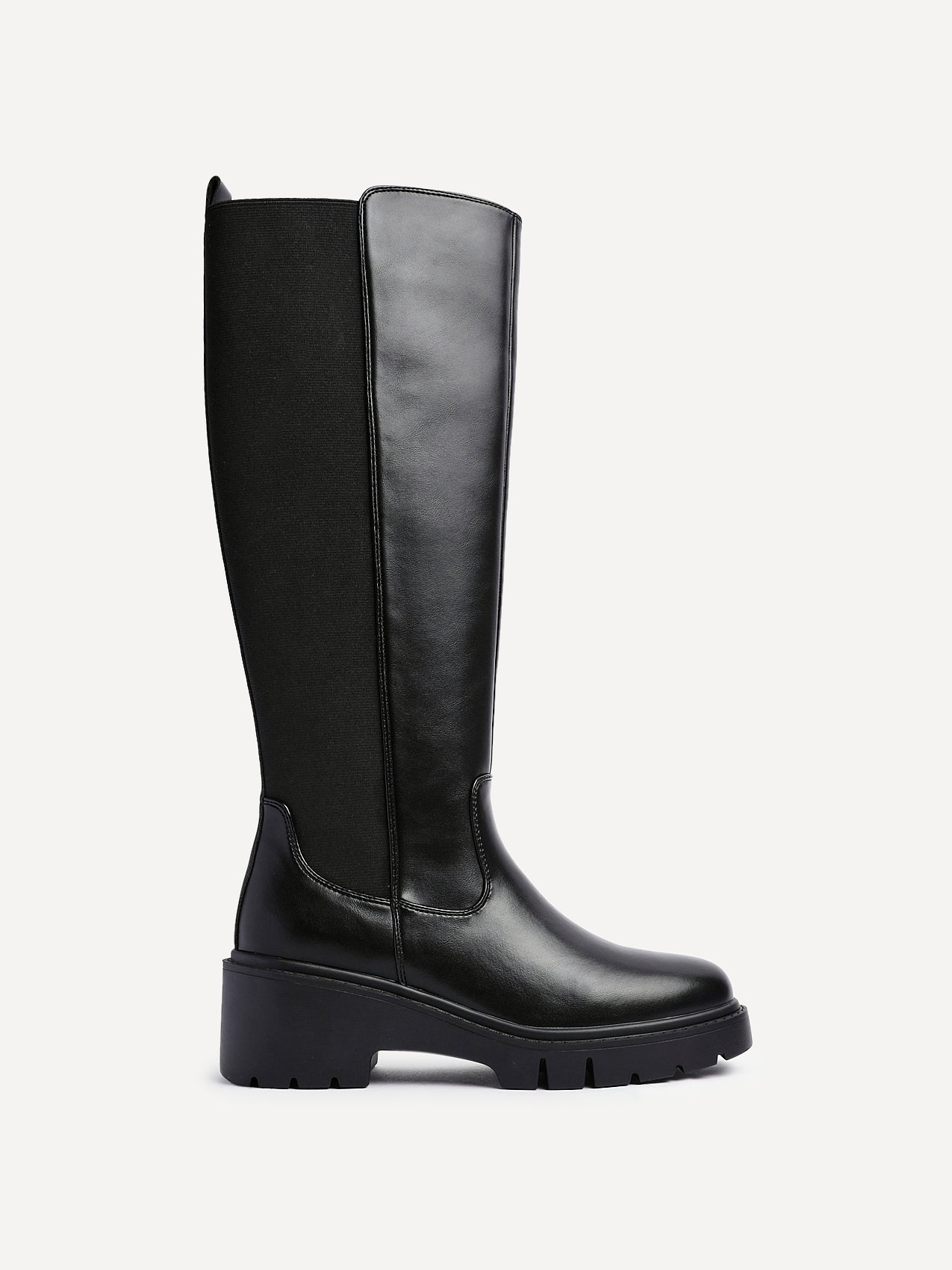 Hyland Black Long Wedged Boots