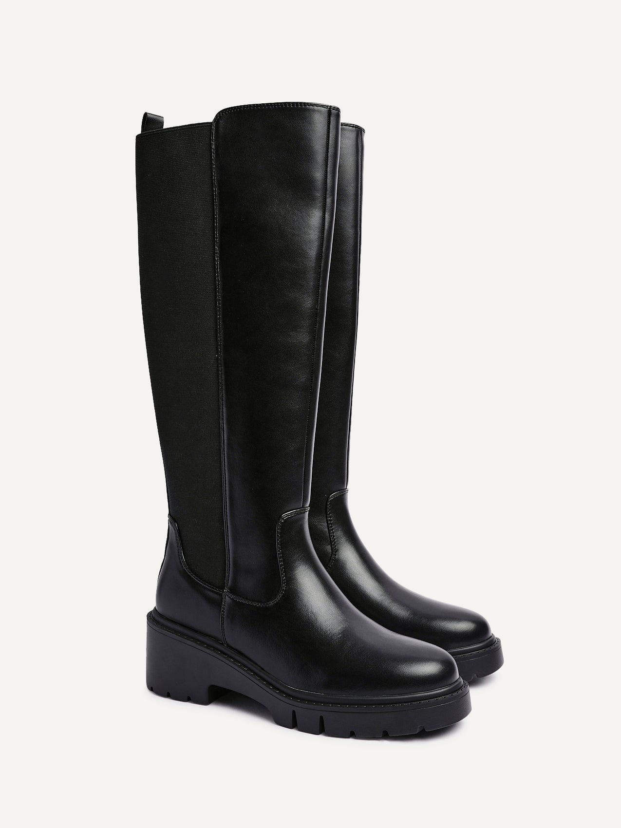Hyland Black Long Wedged Boots