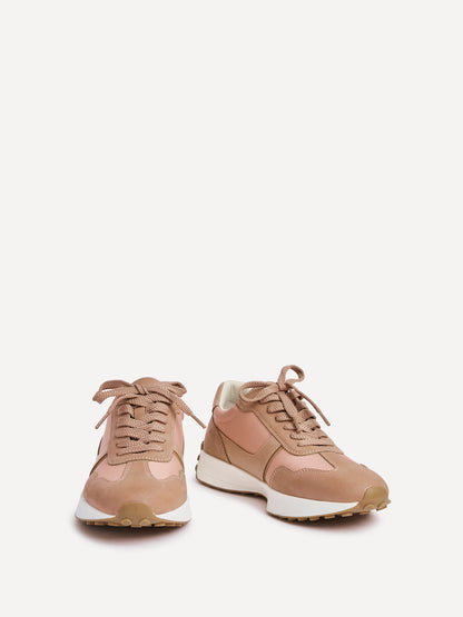 Hustle Dusky Pink Suede Trainers