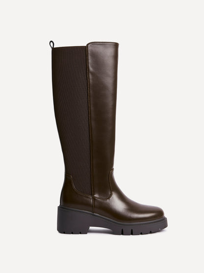 Hyland Brown Long Wedged Boots