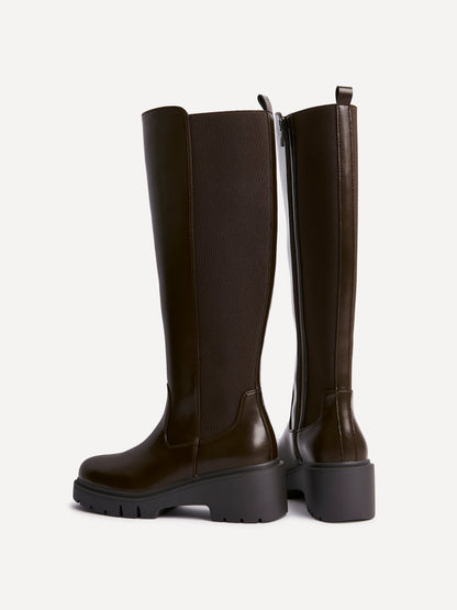 Hyland Brown Long Wedged Boots