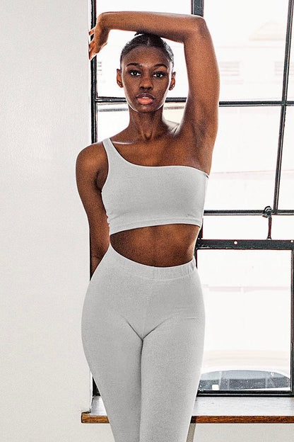 8389GD - Garment Dye One Shoulder Crop Top