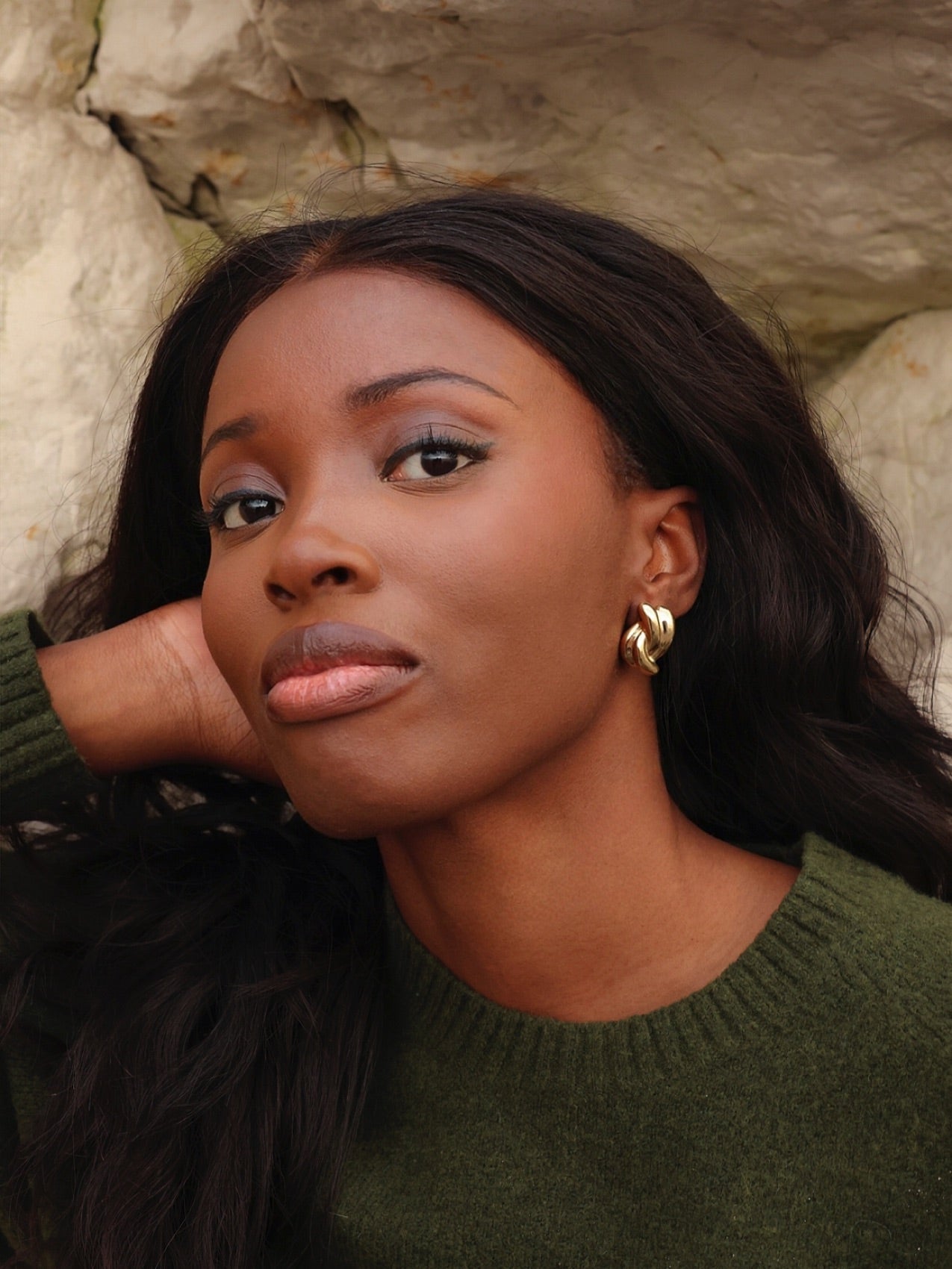 Twisted Gold Knot Stud Earrings