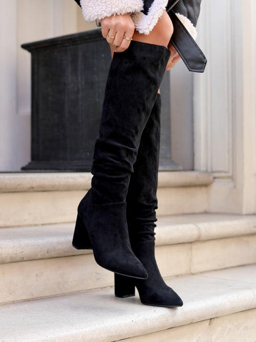Bonnie Black Long Heeled Boots