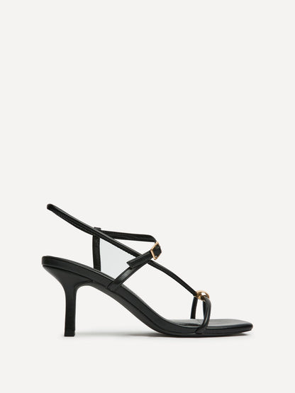 Immersed Black Heeled Sandals