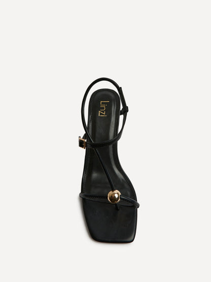 Immersed Black Heeled Sandals