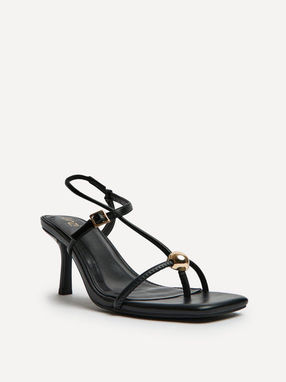 Immersed Black Heeled Sandals