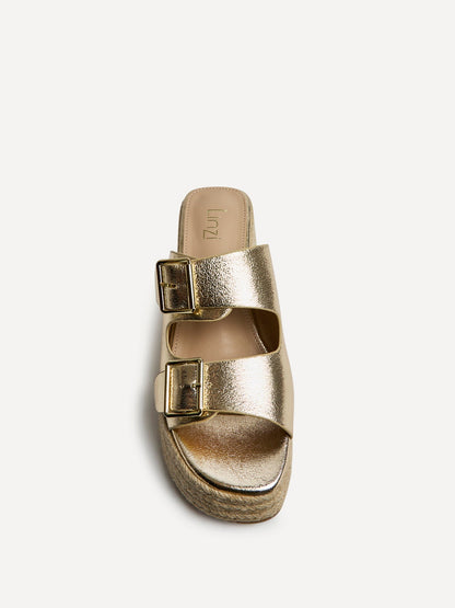 Impact Gold Espadrille Wedge Mules