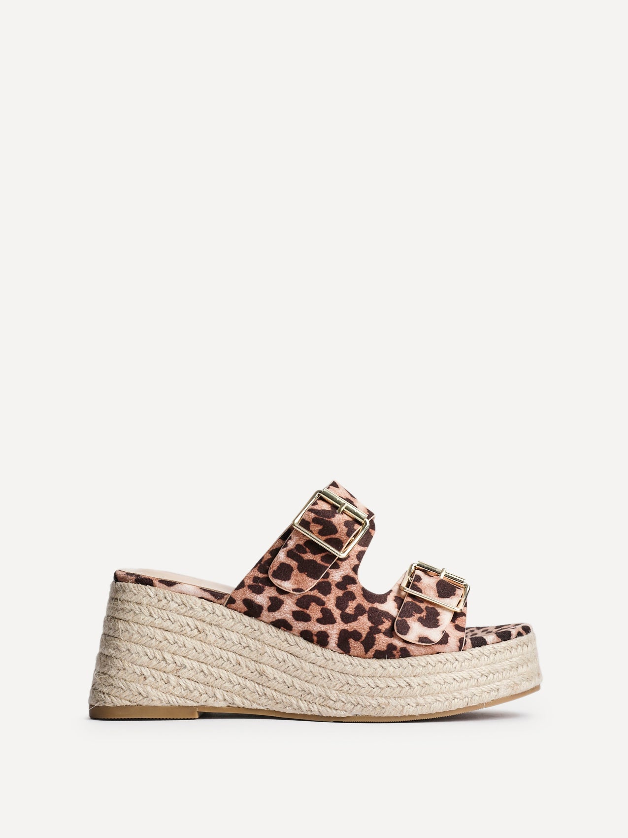Impact Leopard Print Espadrille Wedge Mules