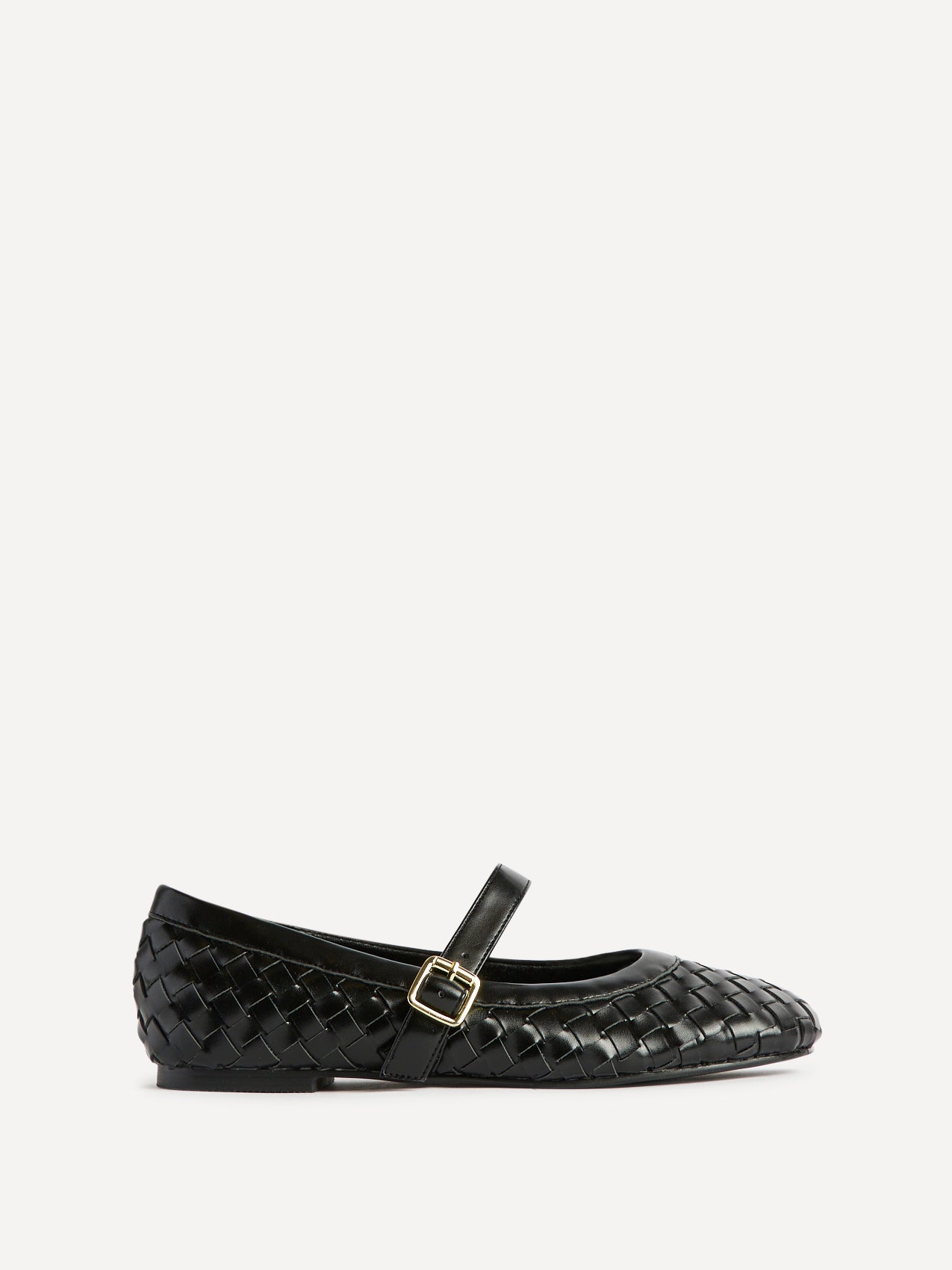 Index Black Handwoven Mary Jane Pumps
