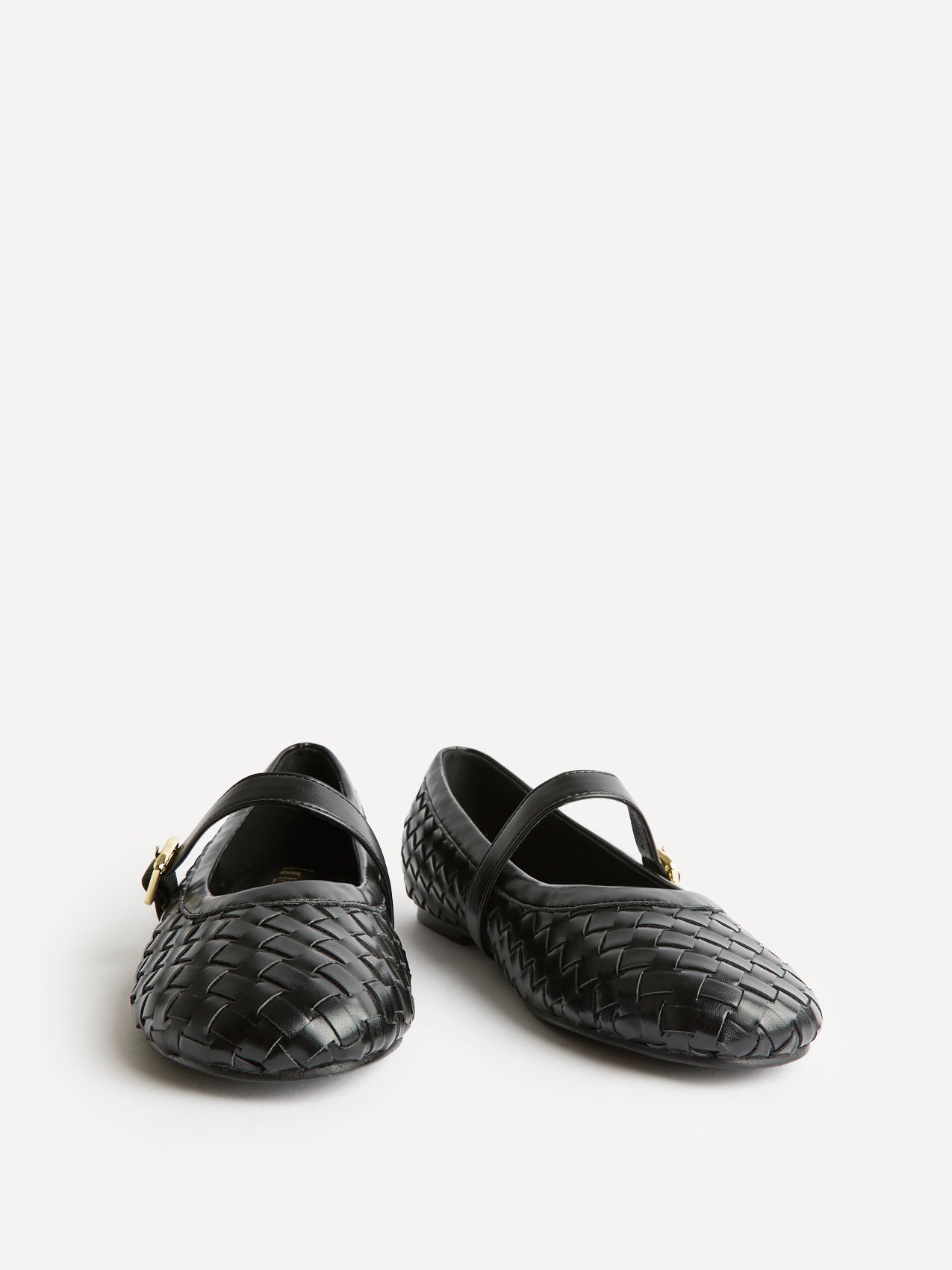 Index Black Handwoven Mary Jane Pumps