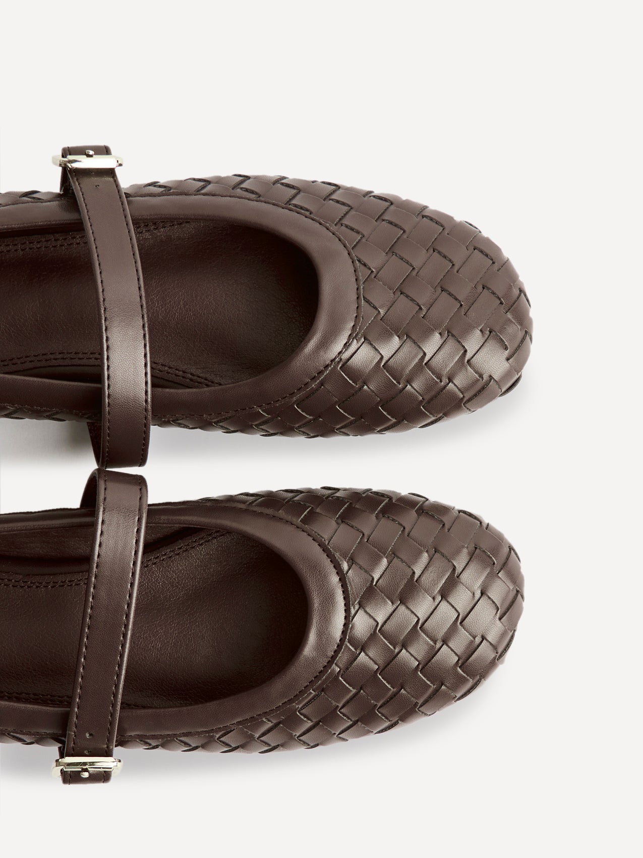 Index Brown Handwoven Mary Jane Pumps