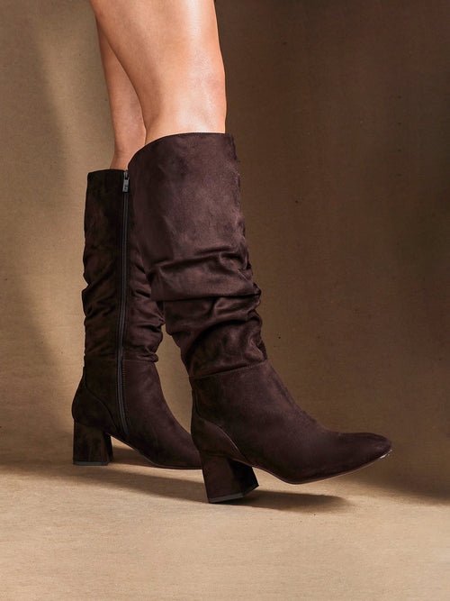 Inferno Wide Fit Brown Long Heeled Boots