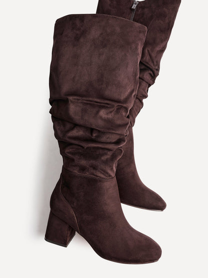 Inferno Wide Fit Brown Long Heeled Boots