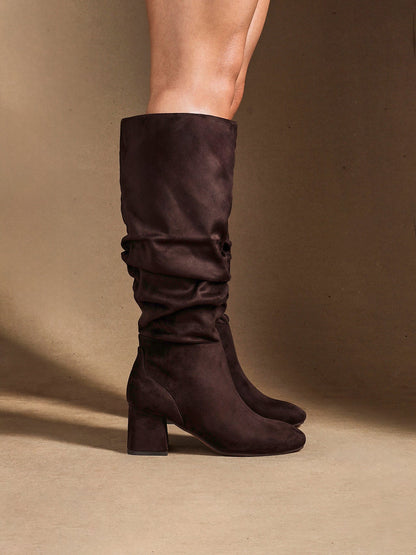 Inferno Wide Fit Brown Long Heeled Boots