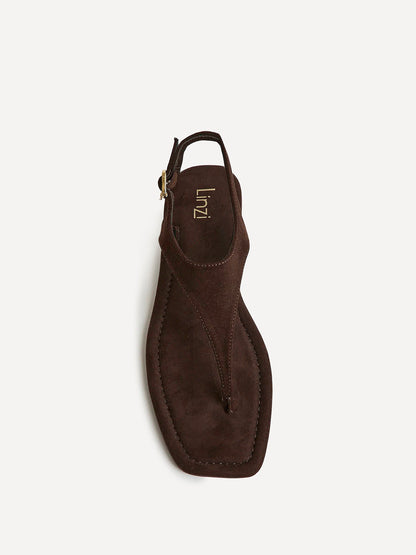 Intent Brown Faux Suede Flat Sandals