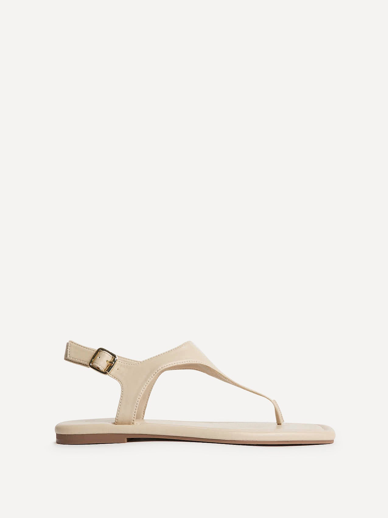 Intent Nude Faux Leather Flat Sandals