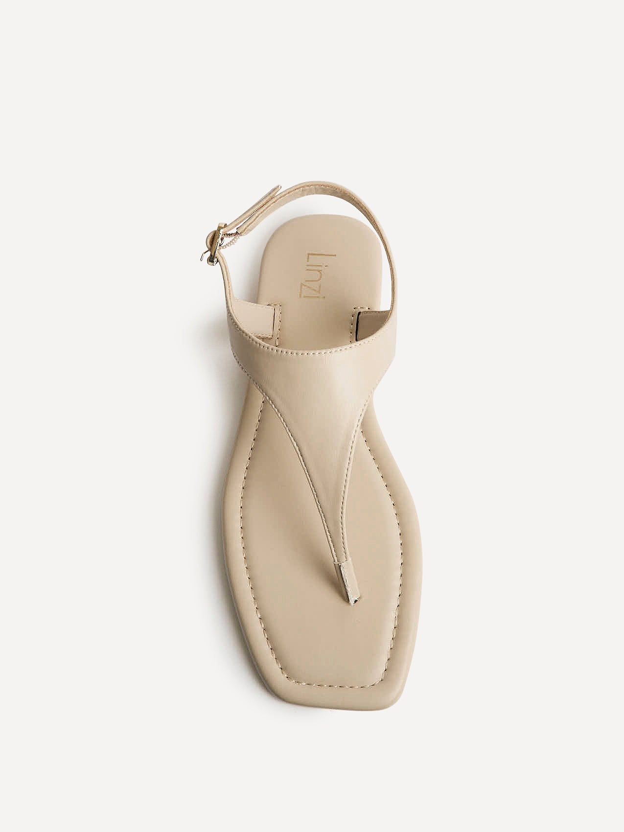 Intent Nude Faux Leather Flat Sandals