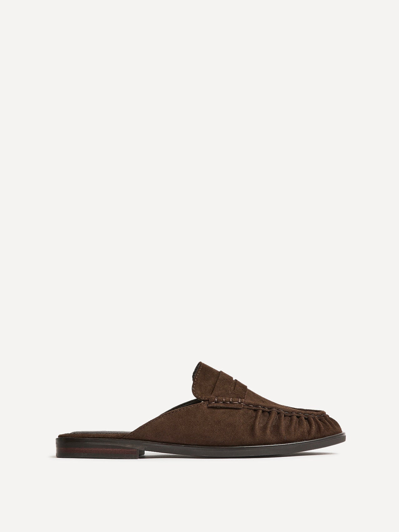 Intro Brown Suede Leather Slip On Mules