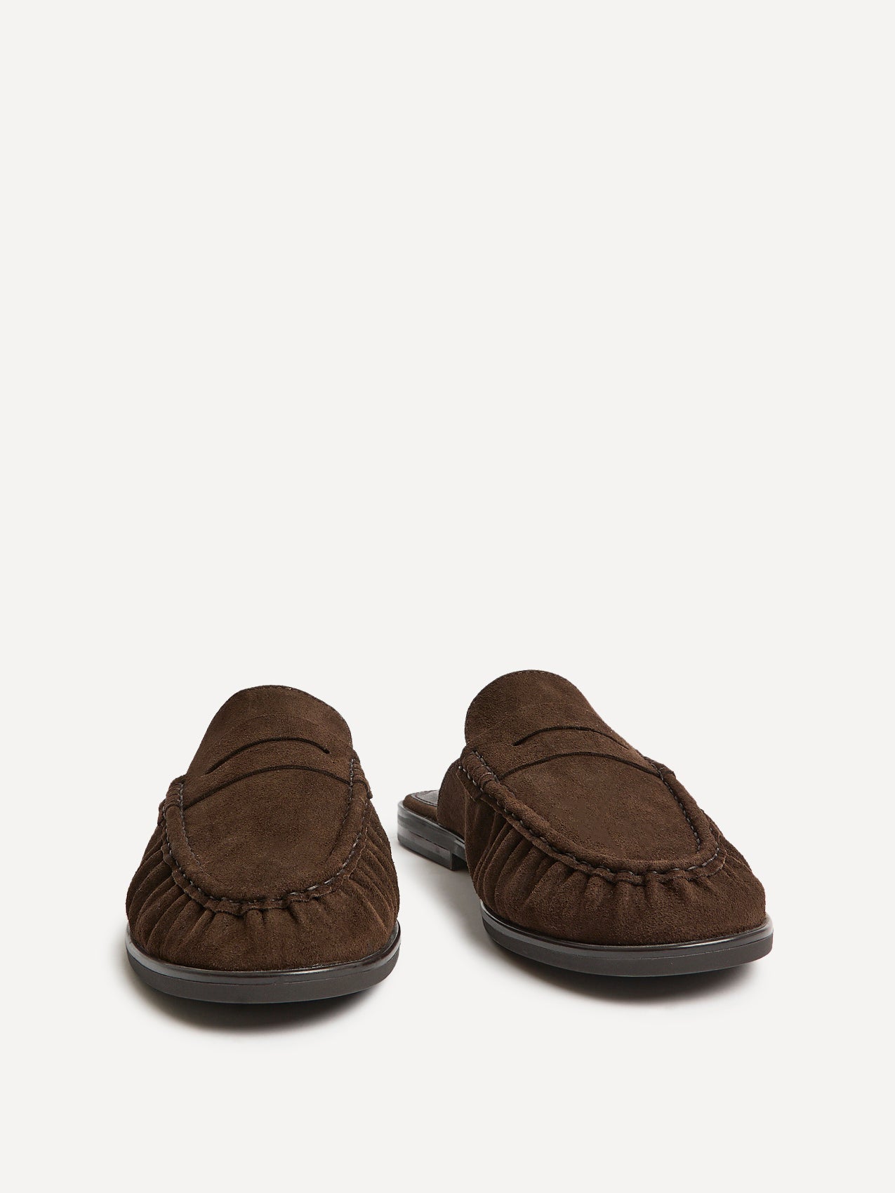 Intro Brown Suede Leather Slip On Mules