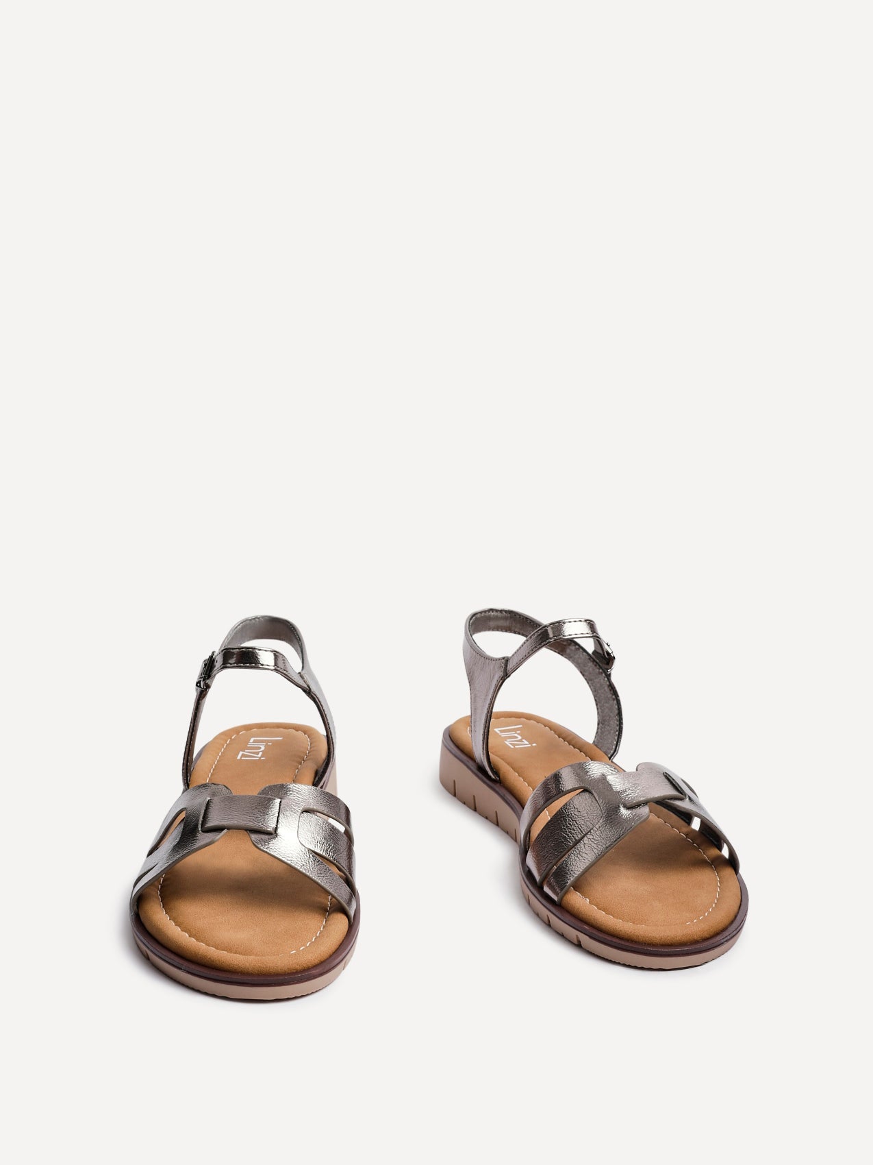 Isabel Pewter Faux Leather Sandals