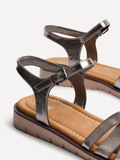Isabel Pewter Faux Leather Sandals