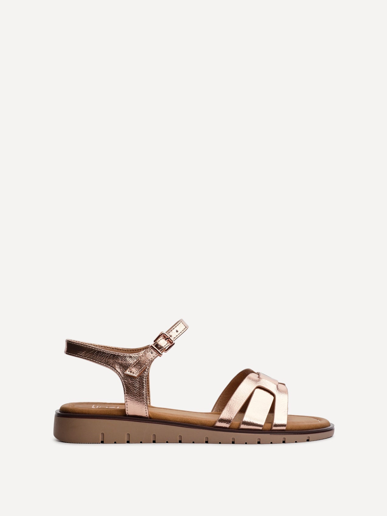 Isabel Rose Gold Faux Leather Sandals