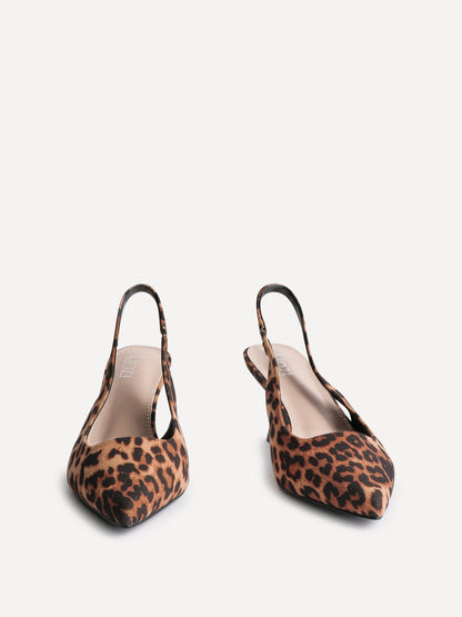 Izzie Wide Fit Leopard Print Court Heels