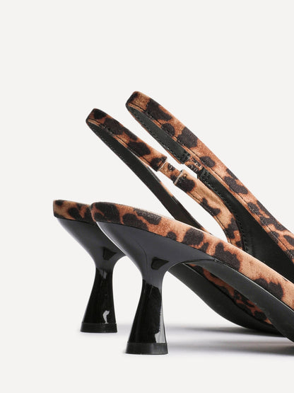 Izzie Wide Fit Leopard Print Court Heels