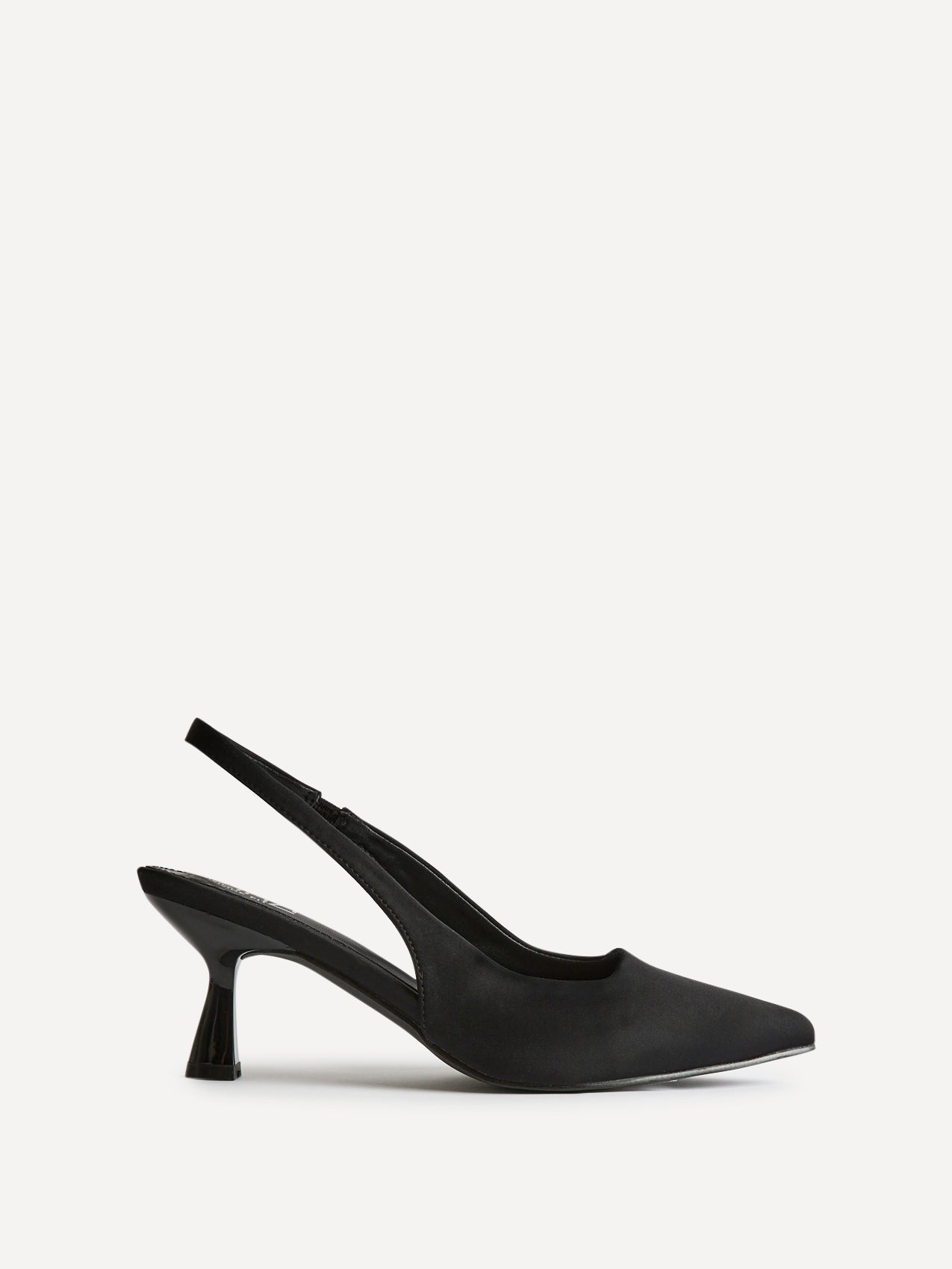 Izzie Wide Fit Black Lycra Court Heels