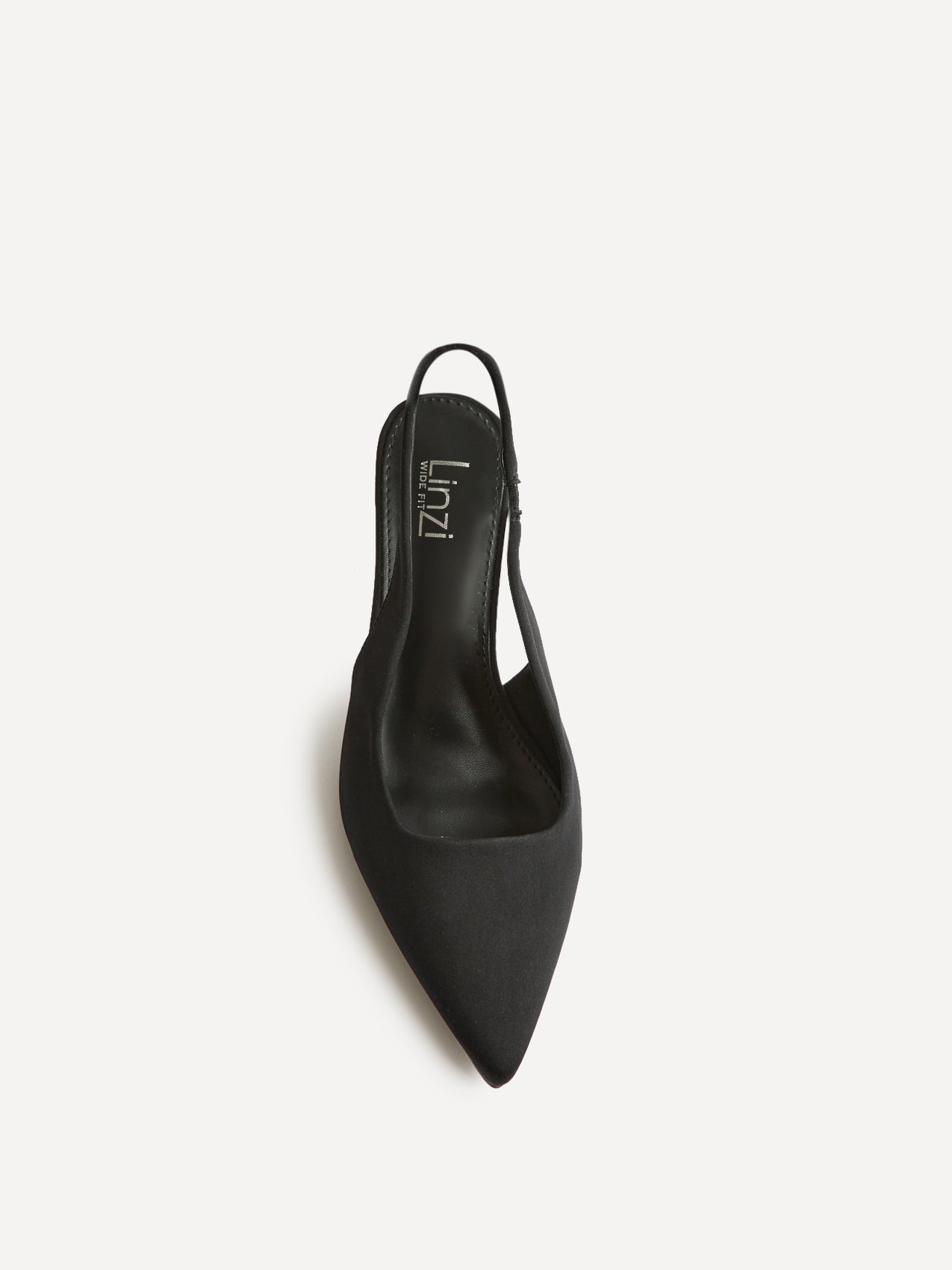 Izzie Wide Fit Black Lycra Court Heels