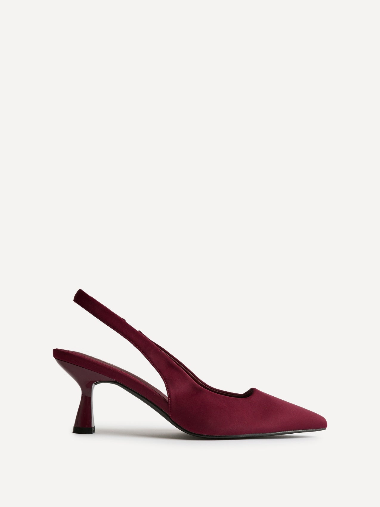 Izzie Wide Fit Burgundy Lycra Court Heels
