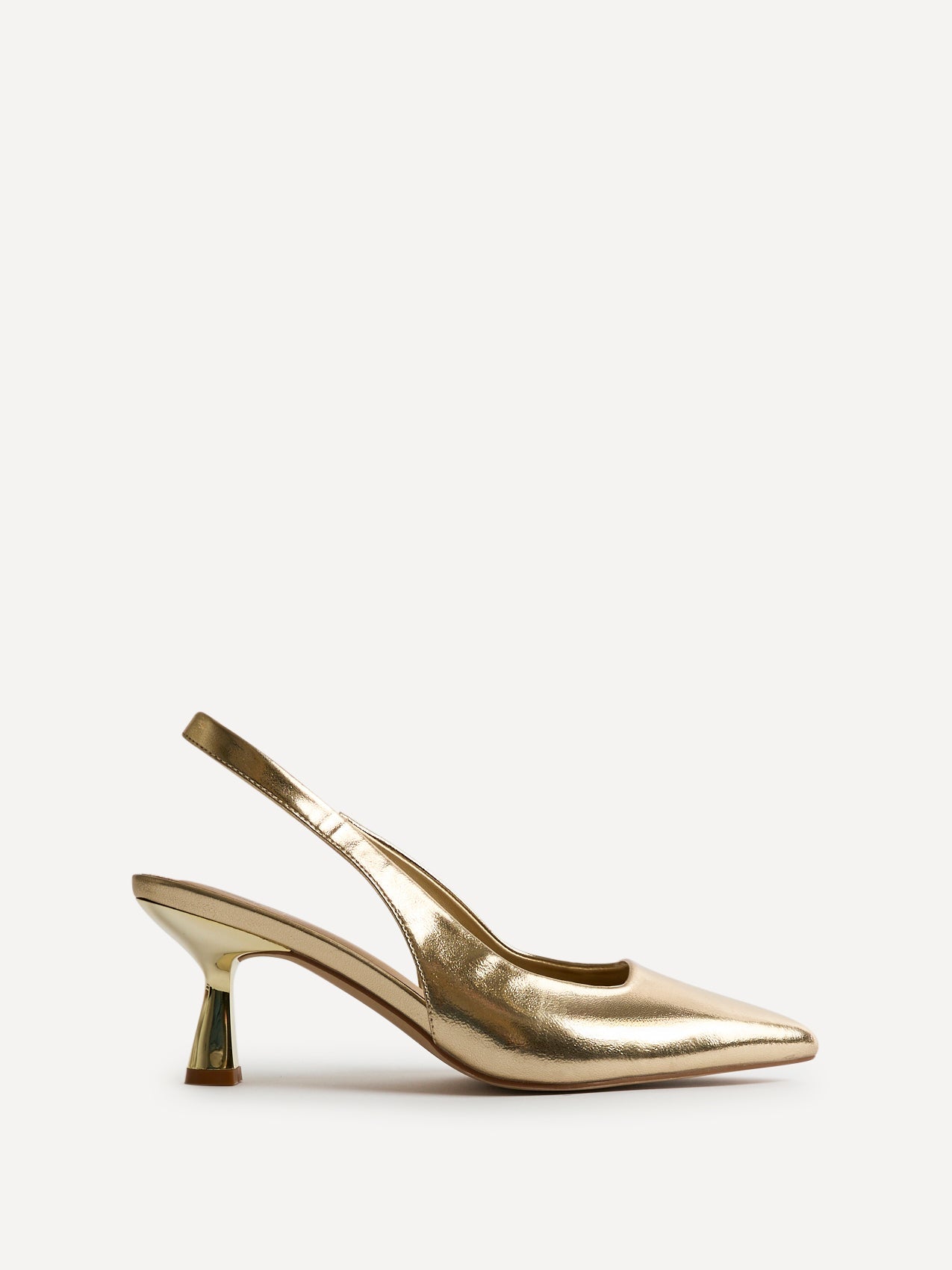 Izzie Wide Fit Gold Court Heels