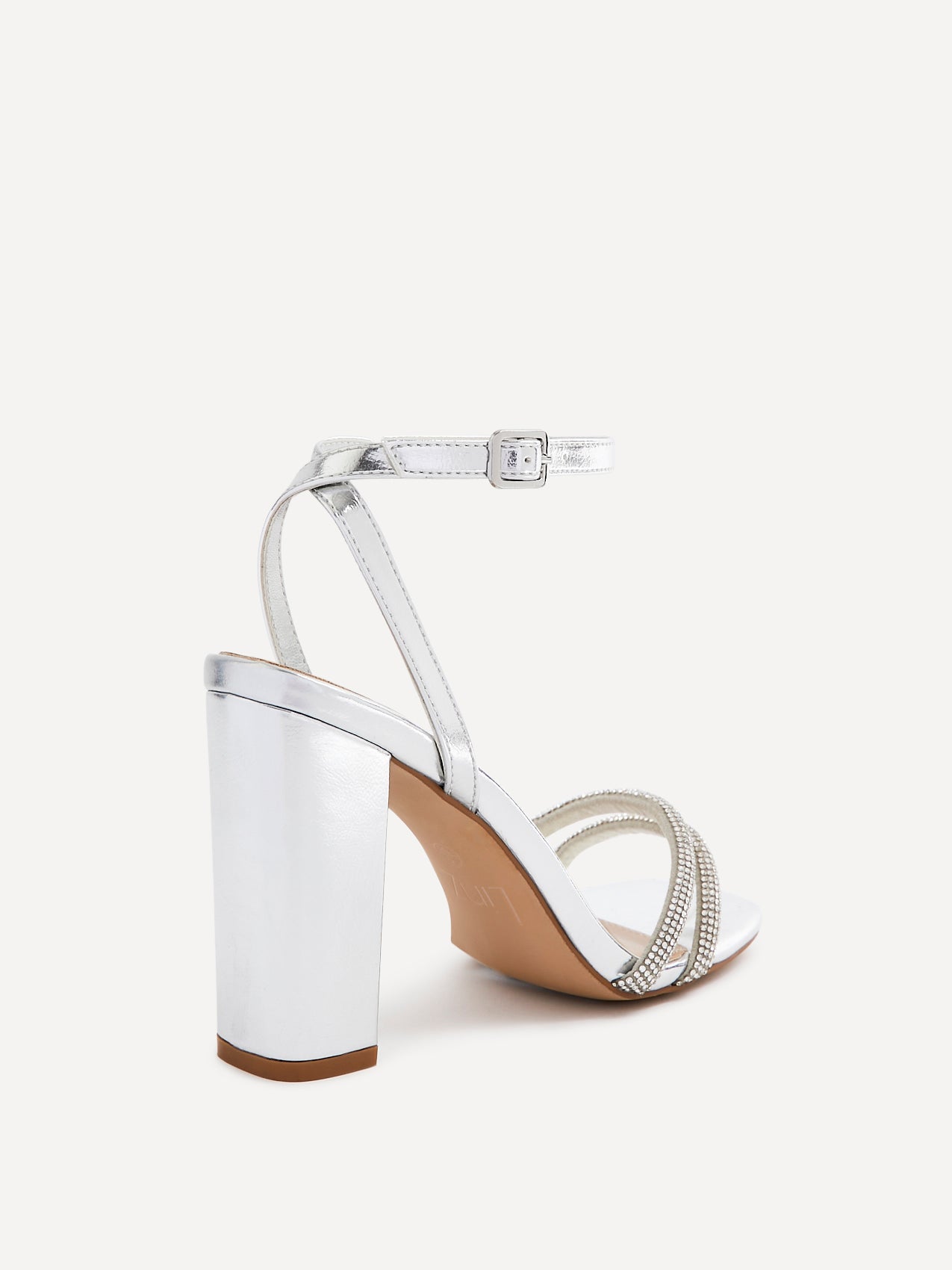 Imera Silver Diamante Heeled Sandals